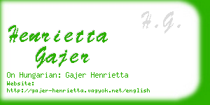 henrietta gajer business card